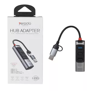هاب 4 پورت Yesido USB 3.0 Type-C مدل HB19