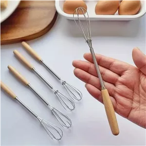 همزن دسته چوبی استیل مینی