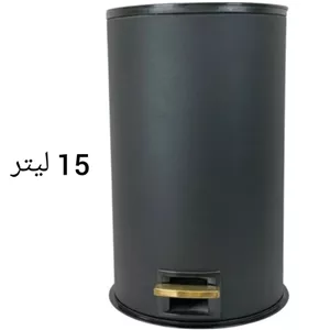 سطل پدالی استیل 15 لیتری اطلس مدل هانیس مشکی طلایی