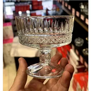 بستنی خوری اسلو (قطر دهانه 9سانت)(دست 6 عددی)کریستال طرح پاشاباغچه ارسال با پست
