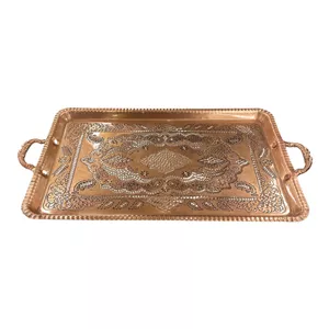 سینی مسی مدل الماس تراش با پوشش نانو و دسته حمل