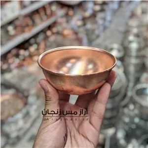 کاسه پیاله شیره مسی نقلی خام قطر 11 5 ( کاسه شیره بدون قلع ) ضخیم زنجان