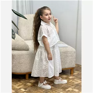 کراپ دامن دخترانه سایز 50 تا 65 جنس خامه دوزی