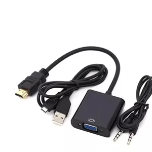مبدل کابلی HDMI به VGA با کابل صدا و پاور