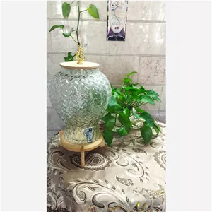 کلمن شیشه ای درجه یک پایه چوبی 