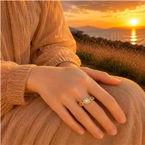 انگشتر تک نگین طلای 