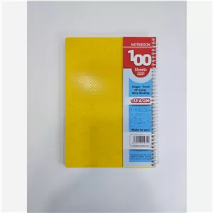 دفتر 100 برگ سیمی آفاق جلد طلقی متالیک