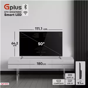 تلویزیون 50 اینچ ال ای دی هوشمند جی پلاس مدل GTV-50SQ758NX