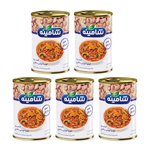 کنسرو لوبیا چیتی با قارچ شامینه - 350 گرم بسته 5 عددی