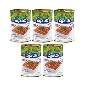 کنسرو لوبیا چیتی با سس گوجه فرنگی شامینه - 350 گرم بسته 5 عددی