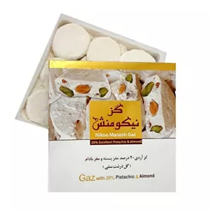 گز آردی جعبه نیکومنش مدل 20 درصد پسته و بادام -300 گرم