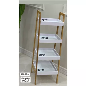 شلف ایستاده 4 طبقه چوب و بامبو مقاوم به رطوبت طرح ایکیا