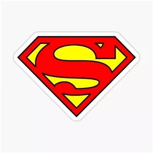 استیکر ضدآب برش خورده طرح لوگوی سوپرمن Superman زرد و قرمز سایز 4 سانتی متر 