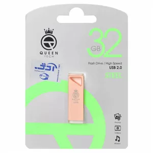 Queen STEEL USB2.0 Flash Memory-32GB رزگلد (گارانتی مادام العمر شرکت آی تین)