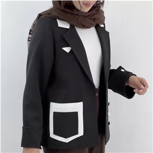 تک کت آستین پاکتی مازراتی دبل رنگ مشکی 113