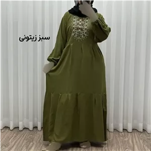 پیراهن ساحلی نخی زنانه مدل آیدا فری سایز مناسب تا 50 با کمربند