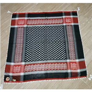 چفیه عربی اصل رنگ قرمز مشکی کد 05