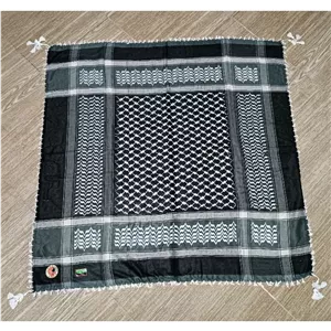 چفیه عربی اصل رنگ طوسی مشکی کد 04