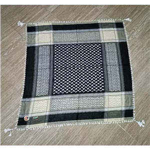 چفیه عربی اصل رنگ کرم مشکی کد 07
