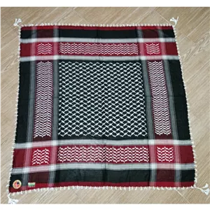 چفیه عربی اصل طرح جدید رنگ زرشکی-مشکی کد 01