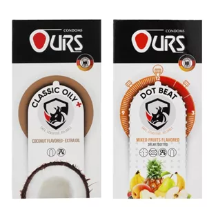 کاندوم تاخیری اورز مدل DOT BEAT بسته 12 عددی به همراه کاندوم ساده اورز مدل OILY PLUS بسته 12 عددی