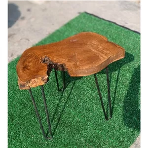 میز جلو مبلی عسلی دفرمه چوبی روستیک 