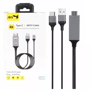 کابل 2متری JBQ USB-C To HDMI مدل U88 - مشکی رنگ