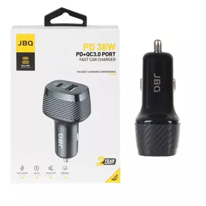 شارژر فندکی فست و PD دو پورت JBQ مدل CC-7382 38W - مشکی با گارانتی شرکتی معتبر
