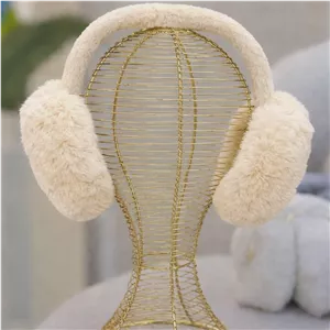 گوشگیر پشمالویی رنگ کرم وارداتی تاشو