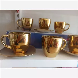 فنجان طلایی ونعلبکی 