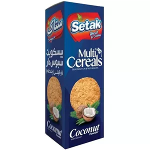 ستاک بیسکوییت سبوسدار چند غله نارگیلی 300 گرمی