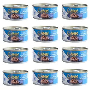 کنسرو گوشت تکه ای گوساله بهین _ 180 گرم بسته 12 عددی