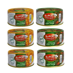 کنسرو قورمه سبزی و قیمه سیب زمینی - 180 گرم مجموعه 6 عددی