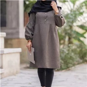 مانتو زنانه مدل شادی جنس پرشیا سایز 1 و 2 رنگ مشکی طوسی نسکافه ای سرمه ای
