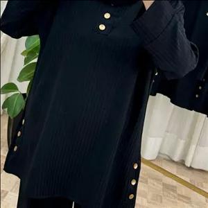 ست مانتوشلوار تونیک شلوار ست تابستان محرم مانتو مشکی مانتوشلوار مشکی راه راه