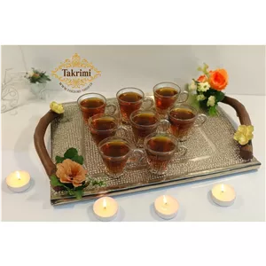 دیس سینی چای خوری گل فلورا آلومینیومی آلیاژی خالص ( تولیدی تکریمی شاپ )
