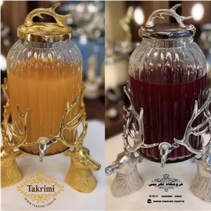 کلمن کلمند کولمن کولمند شربت خوری 3 گوزن سایز خیلی بزرگ طلایی و نقره ای