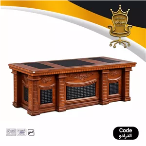 خرید میز مدیریت کلاسیک مدل الدرادو میز مدیریتی MDF وکیوم با ال و سه کشو مبلمان اداری امپراطور