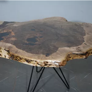 میز عسلی روستیک چوب گردو (جوش گردو) قطر 80