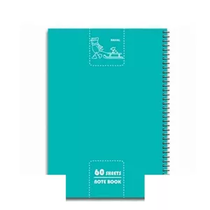 دفتریادداشت 80برگ 1 8سیمی 2خط میکرو جلدطلقی سیم ازبغل کدJ10