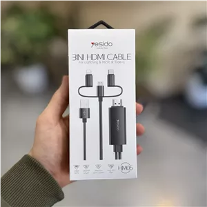 کابل 3 سر لایتنینگ،تایپسی،میکرو به HDMI یسیدو YESIDO HM05