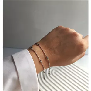 دستبند ماری توپی نقره ای