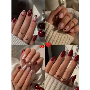 ناخن مصنوعی با مواد کاشت چری و قرمز
