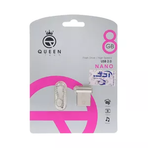 Queen NANO USB2.0 Flash Memory-8GB نقره ای (گارانتی مادام العمر شرکت آی تین)