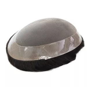 پروتز مو دورسیلیکون لس آنجلسی اورجینال 18x24 رنگ بین N2 و N3 ( رنگ مشکی قهوه ای ) 