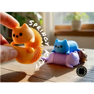 فیجت فنری گربه کیتی پرینت سهبعدی مدل Flexi Springy Kitty Fidget