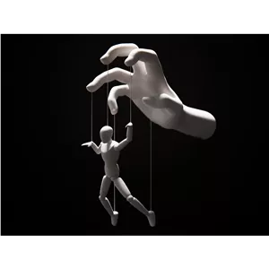 مجسمه پرینت سهبعدی عروسک خیمهشببازی با دست کنترلکننده Puppet Master Marionette