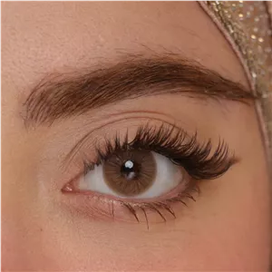 لنز چشم رویال ویژن مدل CHANEL BROWN کد 34 رنگ قهوه ای رگه دار بدون دور