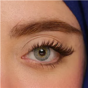 لنز چشم رویال ویژن مدل LUXURY GRAY کد 32 رنگ طوسی آبی مرکز عسلی دور دار