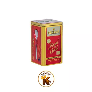 چای سیاه سلطنتی طلایی اکبر 250گرمی (گلد قاشقدار)